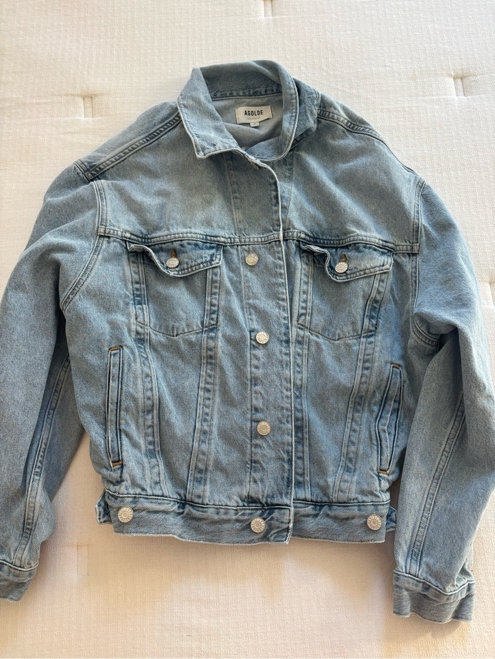 Agolde Light Blue Washed Denim Jacket - Relaxed Trucker